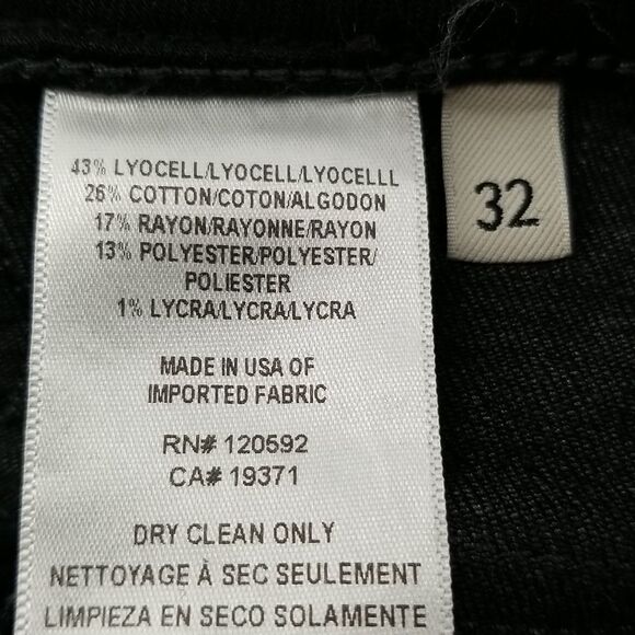 Rich & Skinny Black Jeans Womens Size 32 Mid Rise Front Zipper Button Closure - Picture 12 of 12